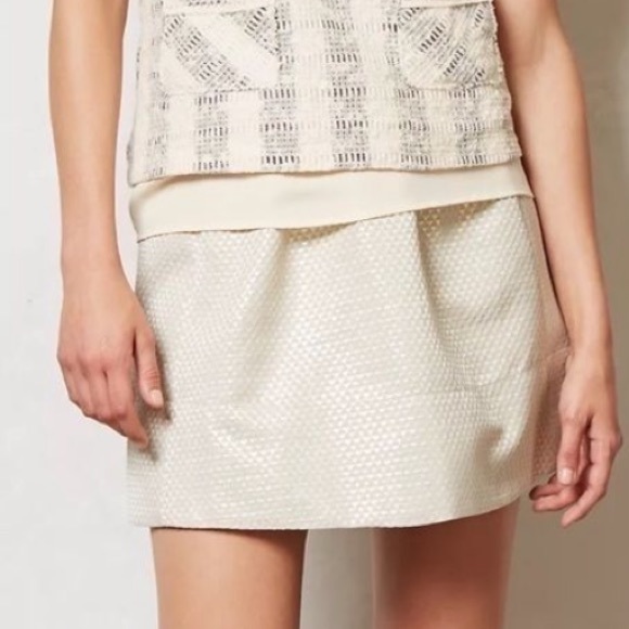Gold Ganni Anthropologie Brocade Mini Skirt - Picture 11 of 16